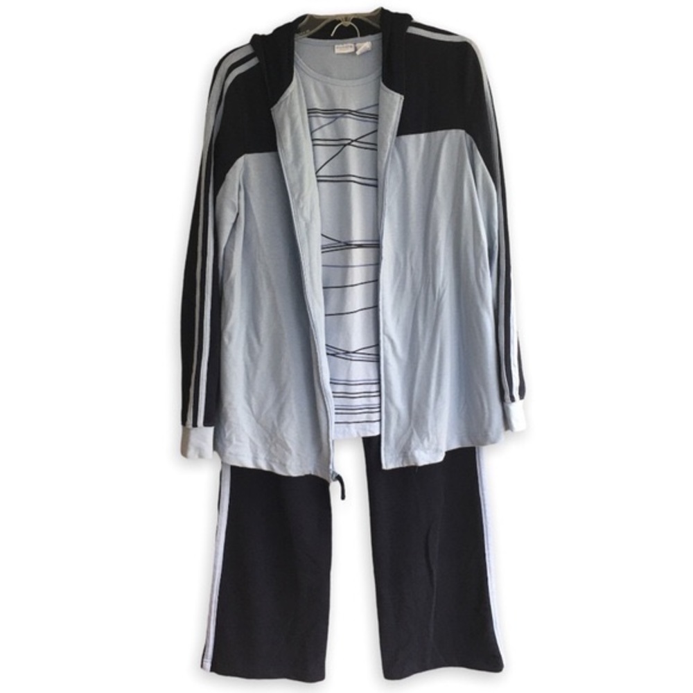 90s Y2K VINTAGE 3PC Two-tone Blue Maternity Lounge Outfit